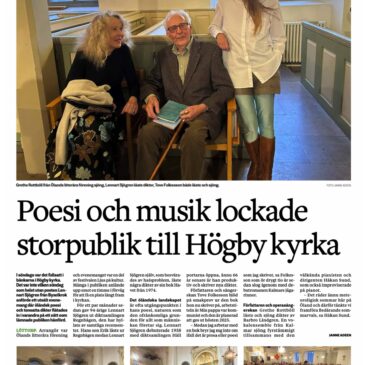 Kalmar Läns Tidning: Poesi och musik lockade storpublik till Högby kyrka