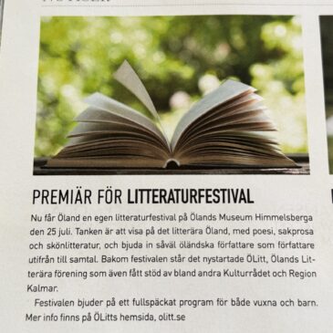 Ölandsmagazinet: Premiär för litteraturfestival