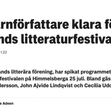 Kalmar Läns Tidning: Stjärnförfattare klara för Ölands litteraturfestival